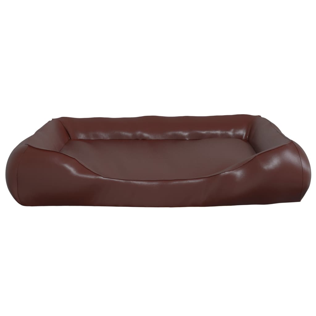 vidaXL Cama para cães 105x80x25 cm couro artificial castanho