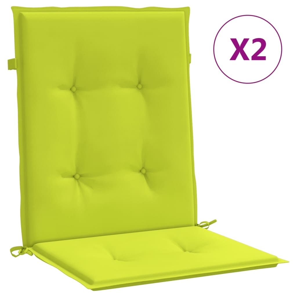 vidaXL Almofadões lombares p/ cadeiras jardim 2pcs oxford verde brilh.
