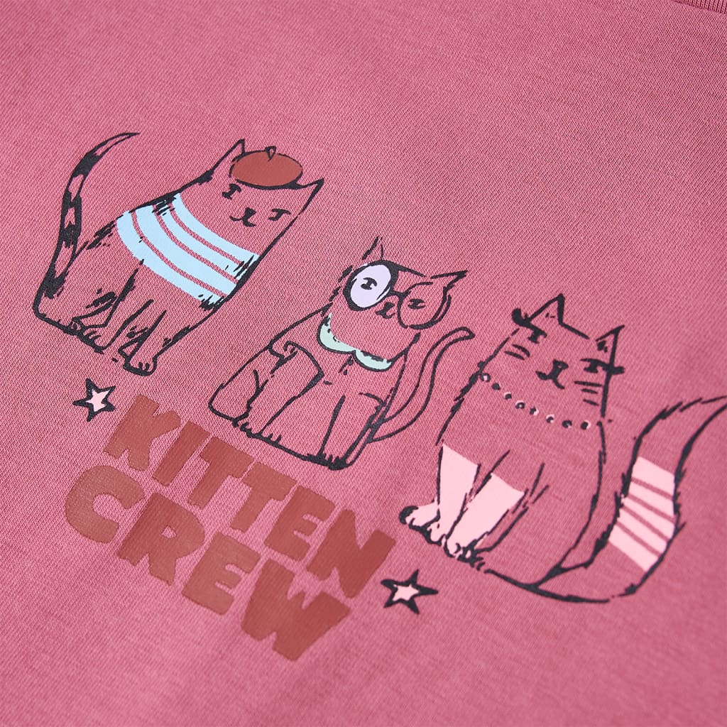 T-shirt de manga comprida para criança cor framboesa 128