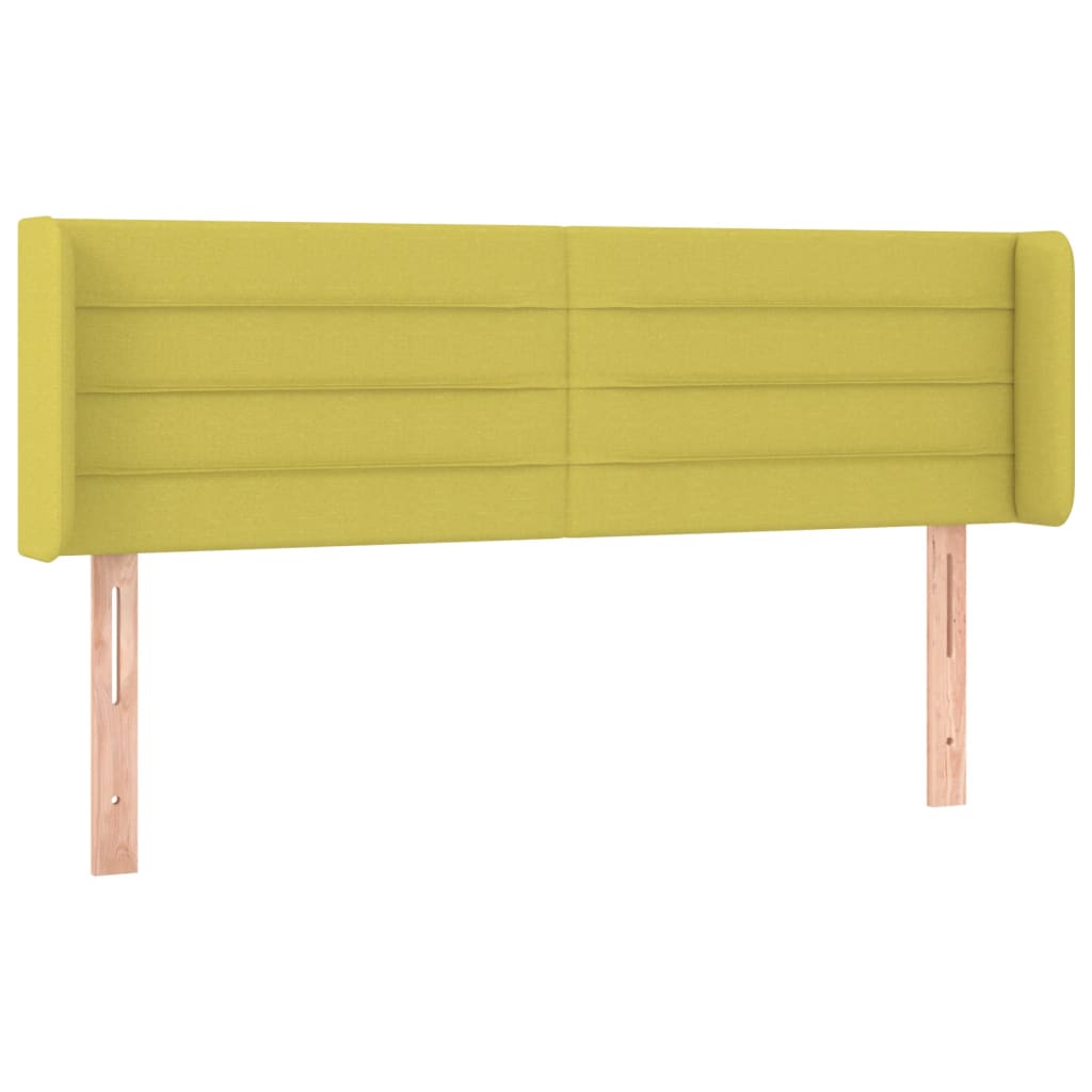 vidaXL Cabeceira de cama c/ luzes LED tecido 147x16x78/88 cm verde