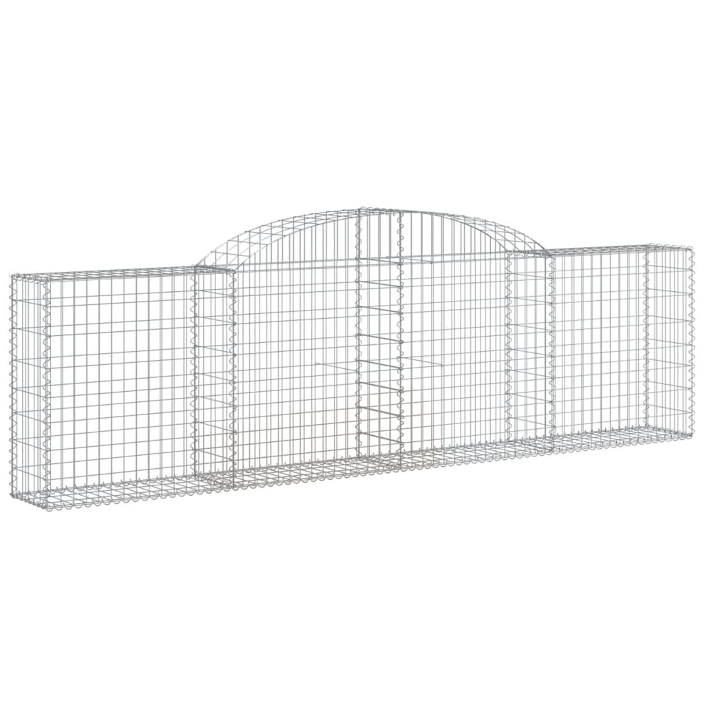 vidaXL Cestos gabião arqueados 4 pcs 300x30x80/100cm ferro galvanizado