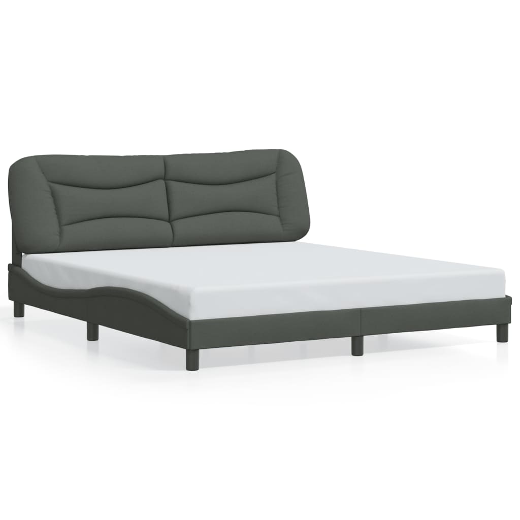 vidaXL Estrutura de cama c/ luzes LED 180x200 cm tecido preto