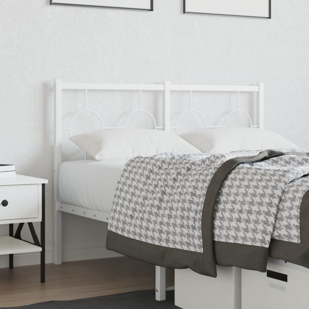 vidaXL Cabeceira de cama 120 cm metal branco
