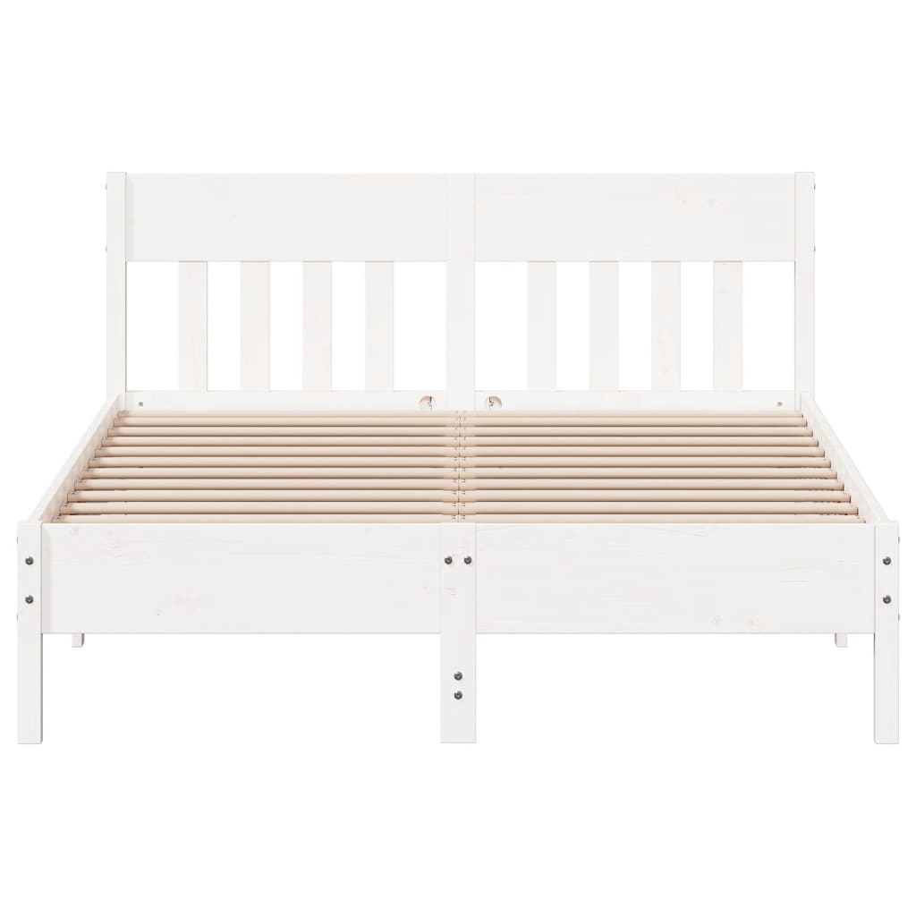 vidaXL Cama sem colchão 150x200 cm madeira de pinho maciça branco