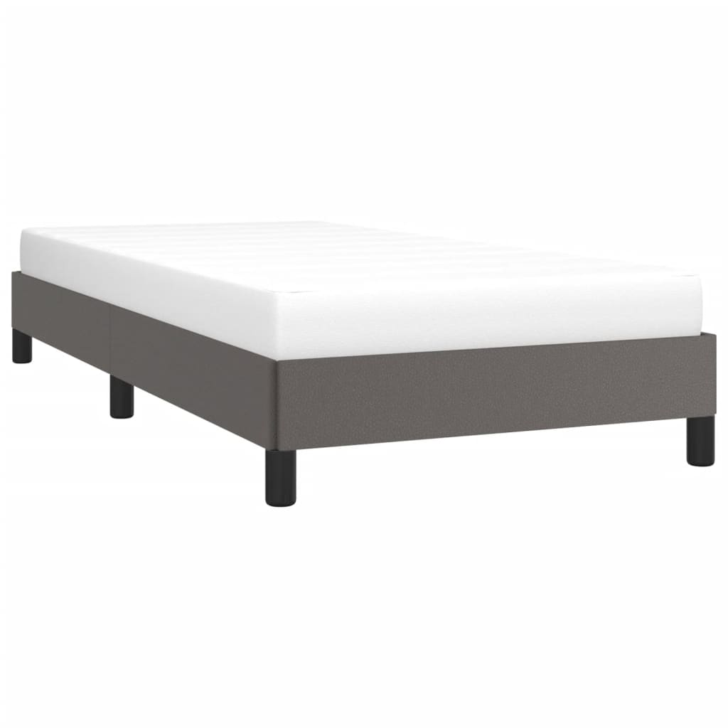 vidaXL Estrutura de cama 90x190 cm couro artificial cinzento