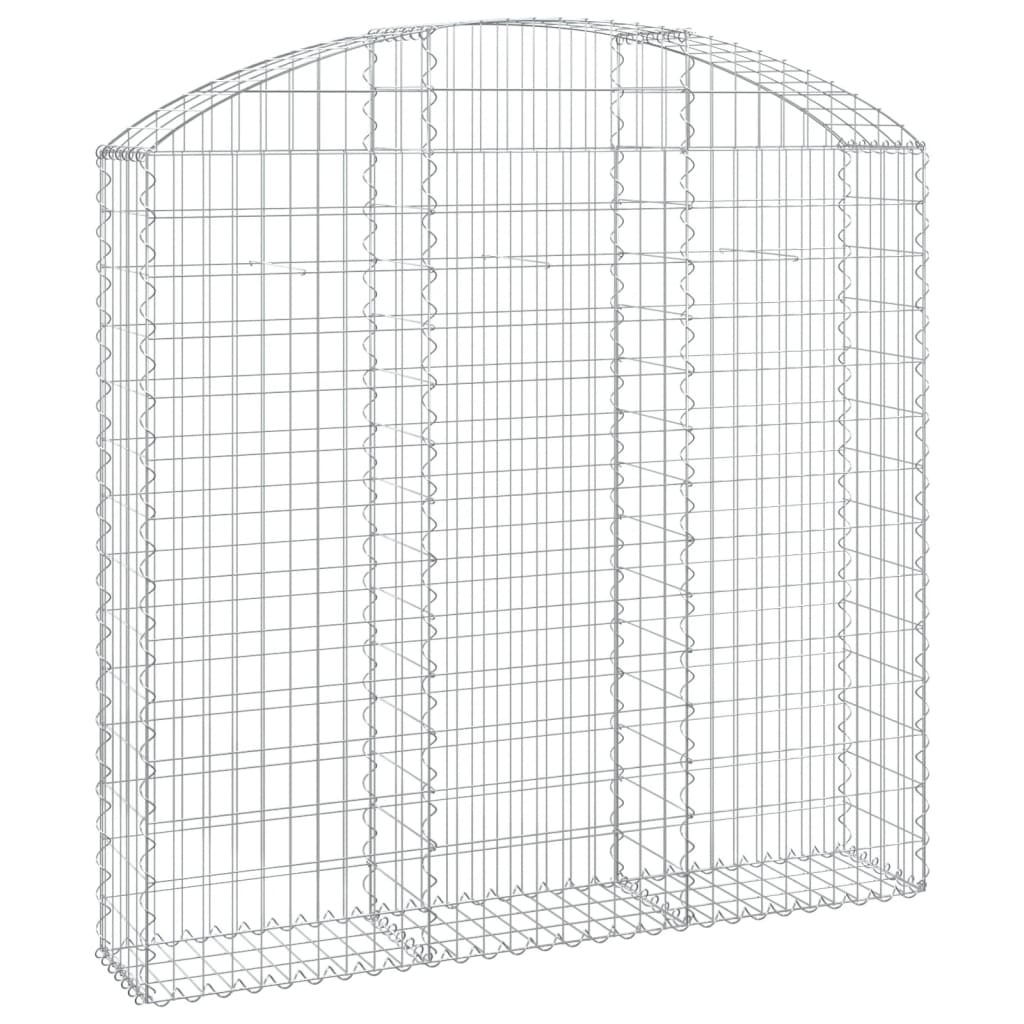 vidaXL Cesto gabião arqueado 150x30x140/160 cm ferro galvanizado