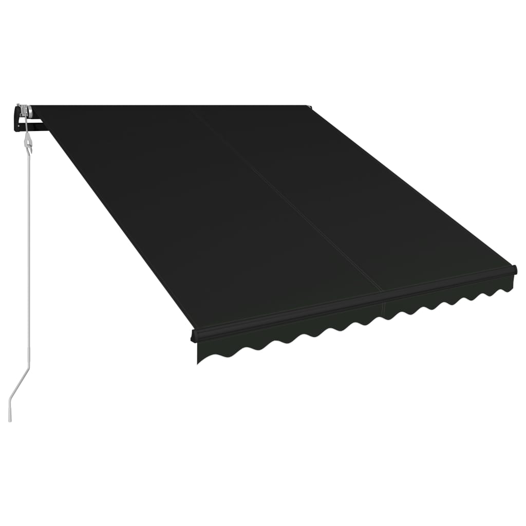 vidaXL Toldo retrátil com sensor de vento e LED 350x250 cm antracite