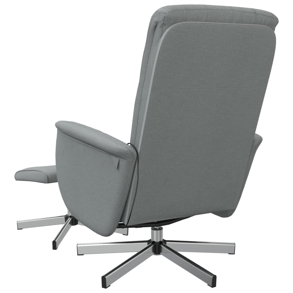 vidaXL Cadeira de massagens reclinável c/ apoio pés tecido cinza-claro