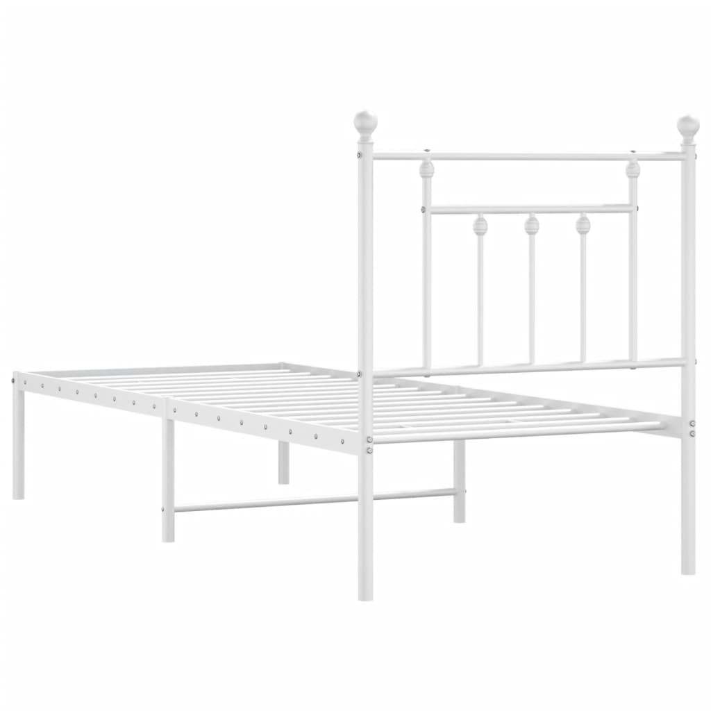 vidaXL Estrutura de cama sem colchão com cabeceira 75x190 cm branco