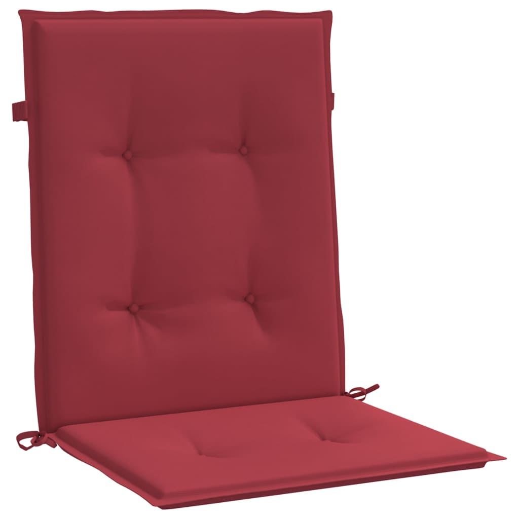 vidaXL Almofadões lombares cadeiras jardim 2pcs oxford vermelho tinto