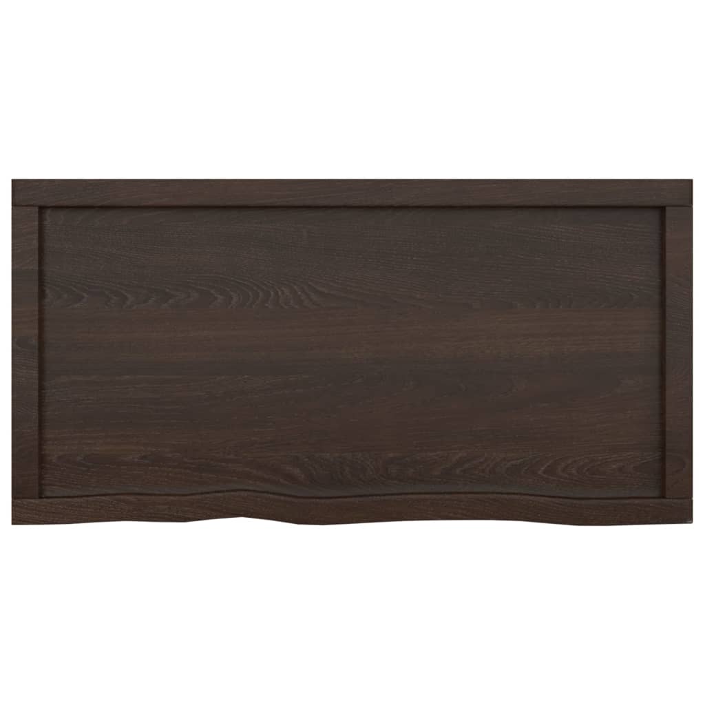 vidaXL Bancada p/ WC 100x50x(2-4)cm madeira tratada maciça castanho