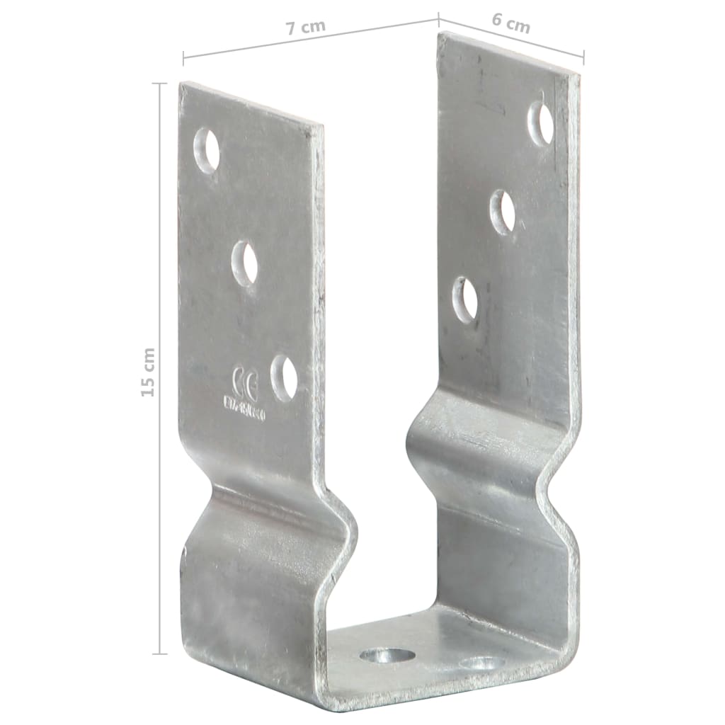 vidaXL Âncoras de vedação 6 pcs 7x6x15 cm aço galvanizado prateado