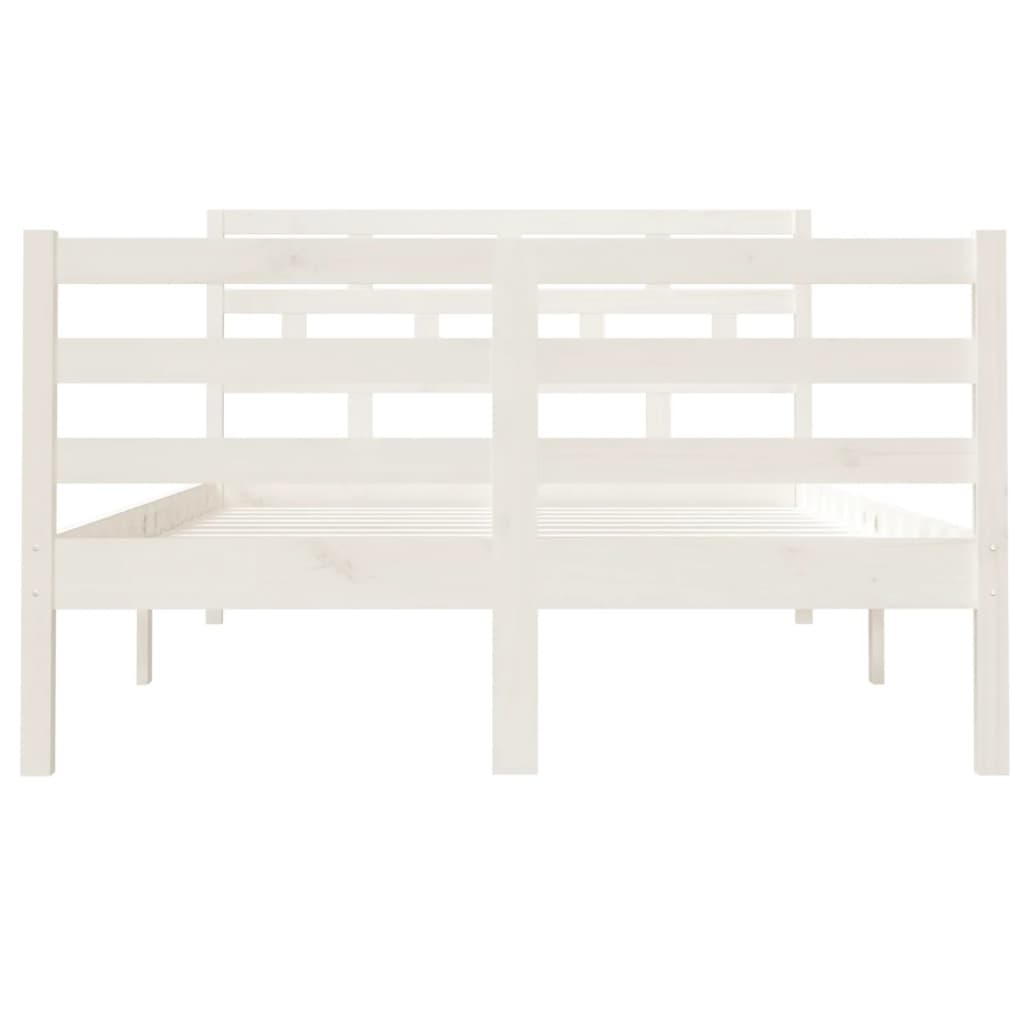 vidaXL Estrutura cama pequena casal 120x190 cm pinho maciço branco