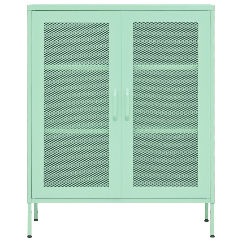 vidaXL Armário de arrumação aço 80x35x101,5 cm verde-hortelã