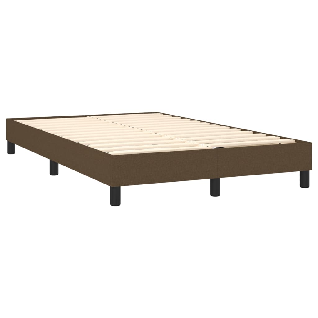 vidaXL Cama box spring c/ colchão/LED 120x200cm tecido castanho-escuro