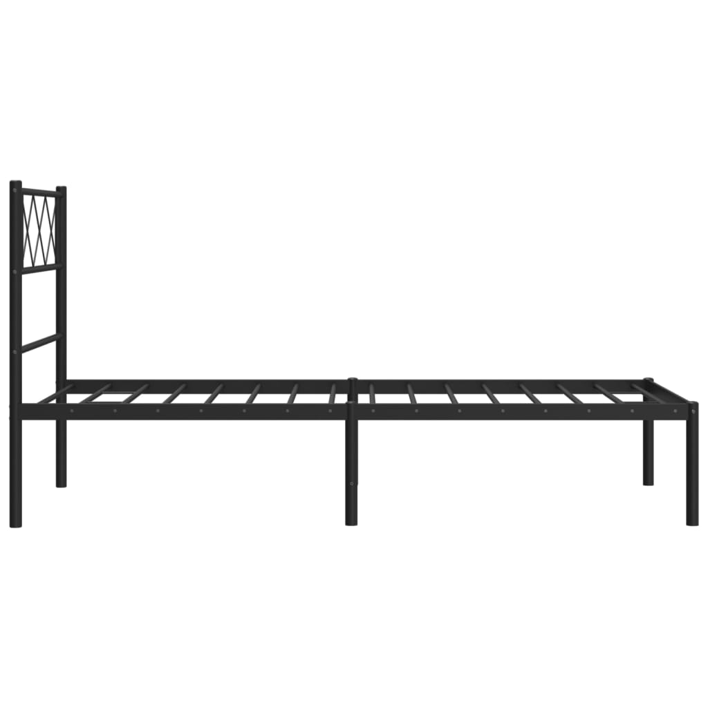 vidaXL Estrutura de cama com cabeceira 80x200 cm metal preto