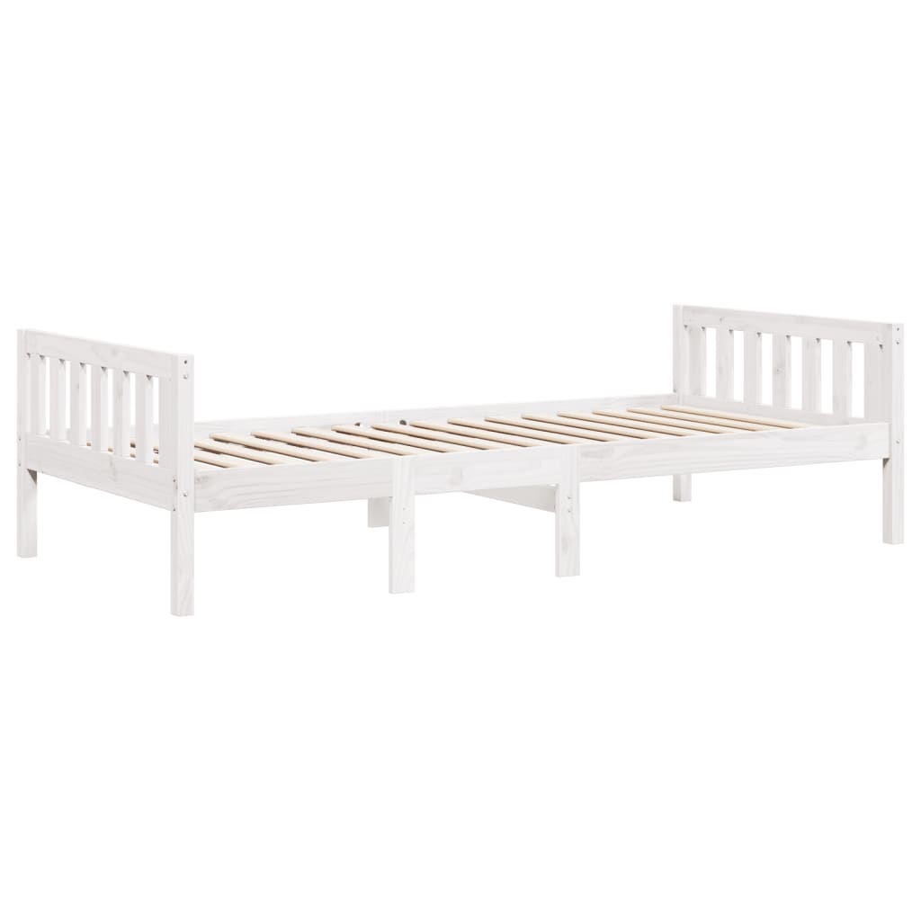 vidaXL Cama de criança sem colchão 75x190 cm pinho maciço branco