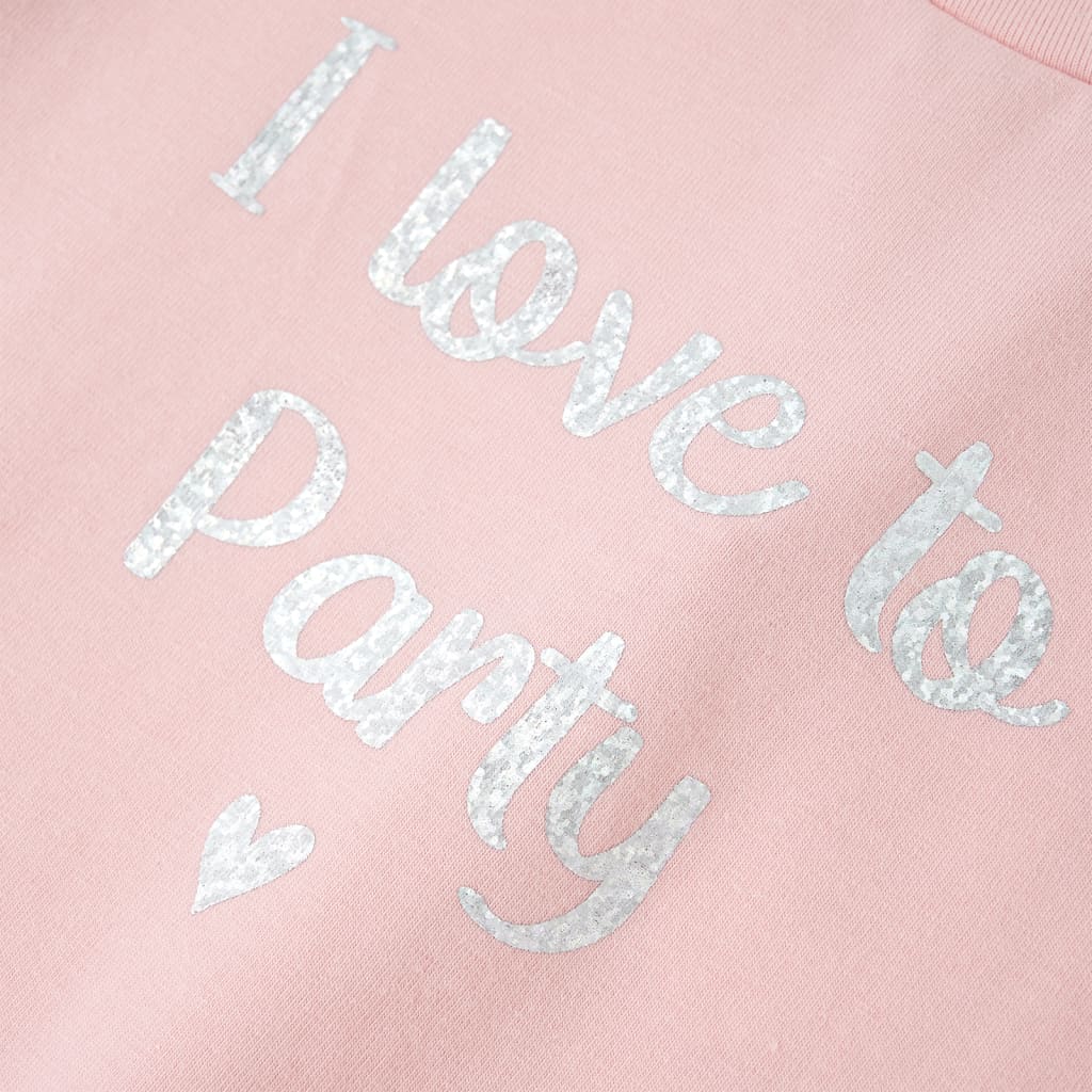 T-shirt para criança manga com folhos rosa-claro 116