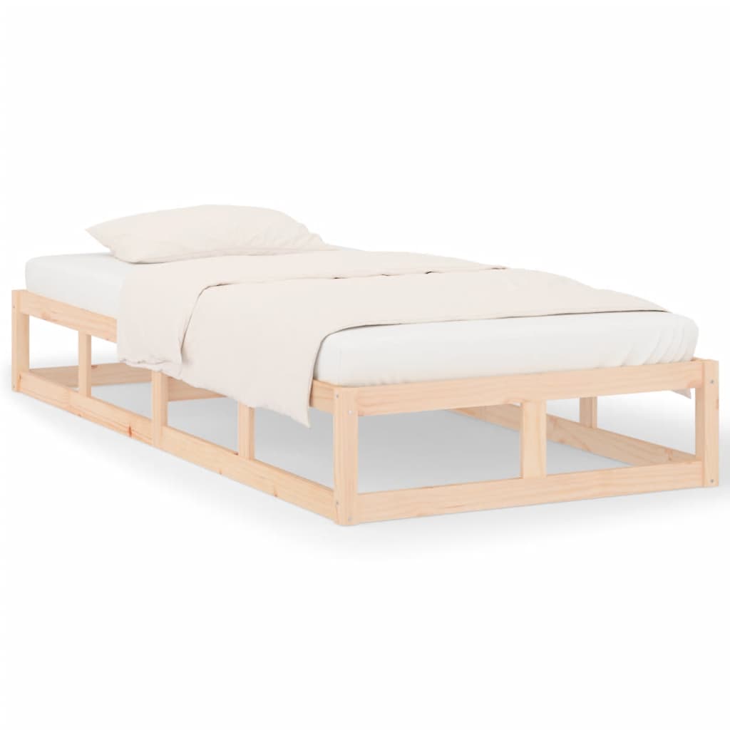 vidaXL Estrutura de cama solteiro 90x190 cm madeira maciça