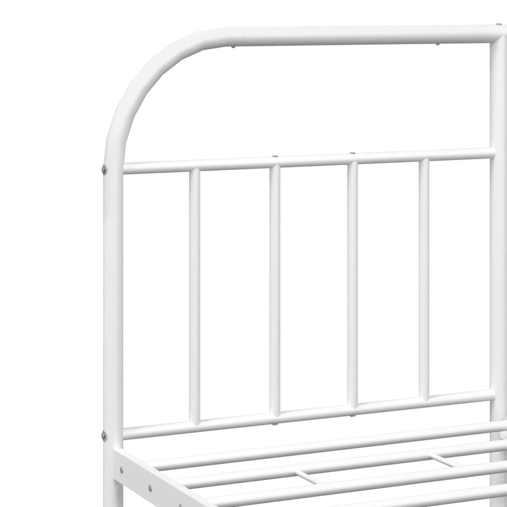 vidaXL Estrutura de cama com cabeceira e pés 180x200 cm metal branco