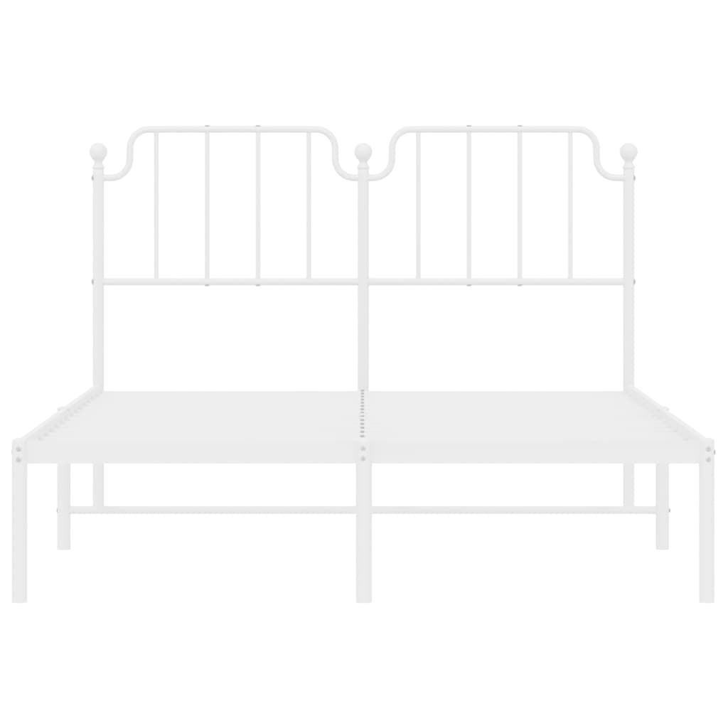 vidaXL Estrutura de cama com cabeceira 140x190 cm metal branco