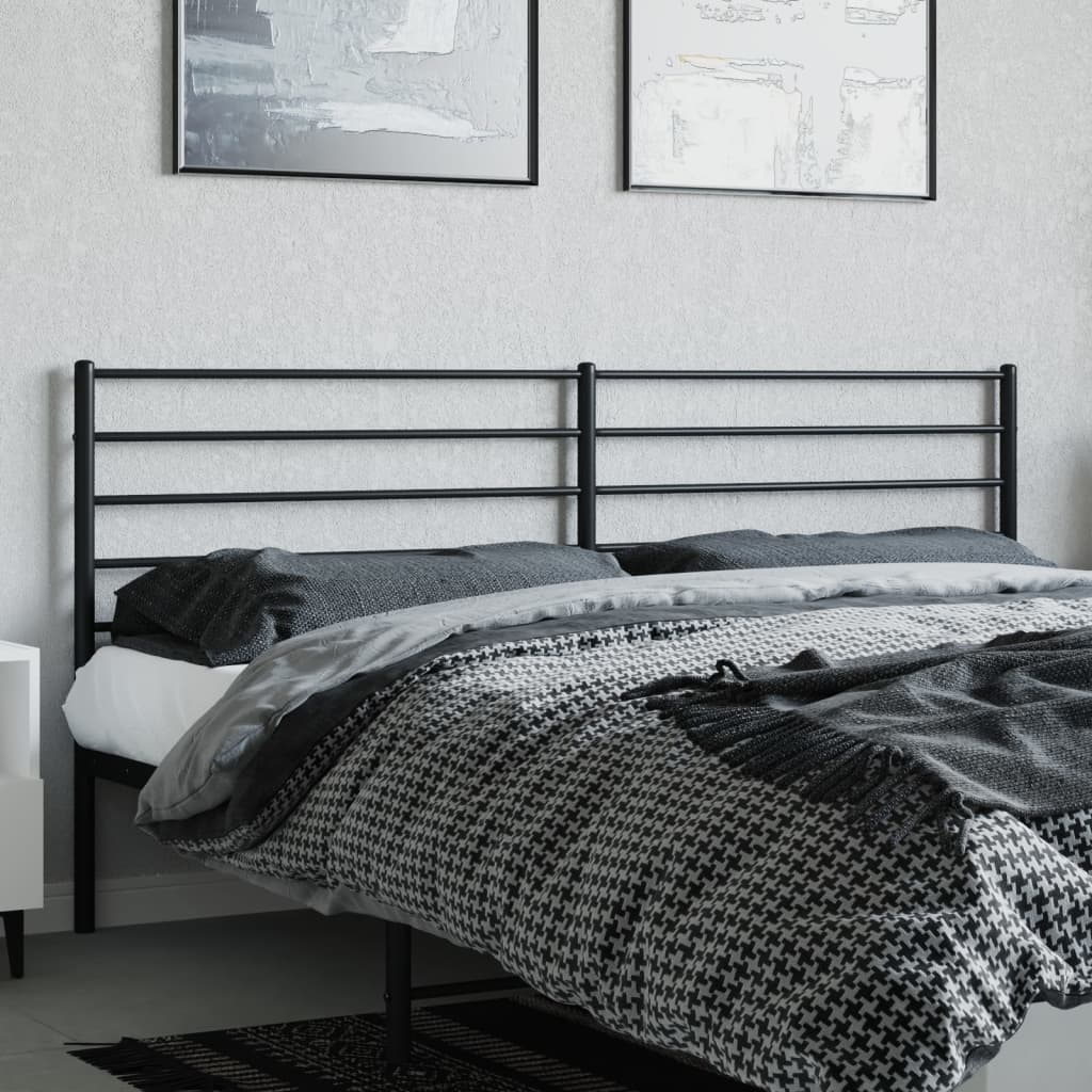 vidaXL Cabeceira de cama 193 cm metal preto