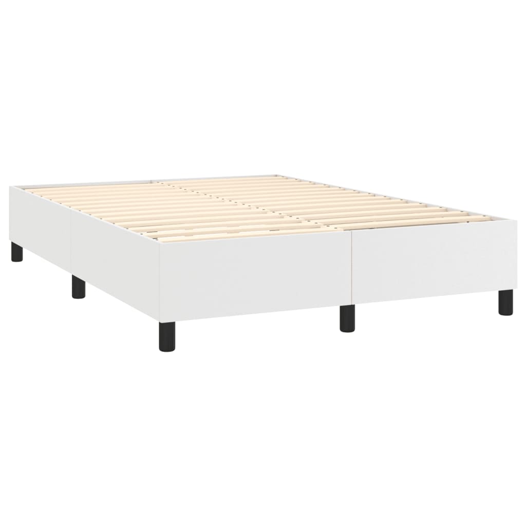 vidaXL Estrutura de cama 140x200 cm couro artificial branco