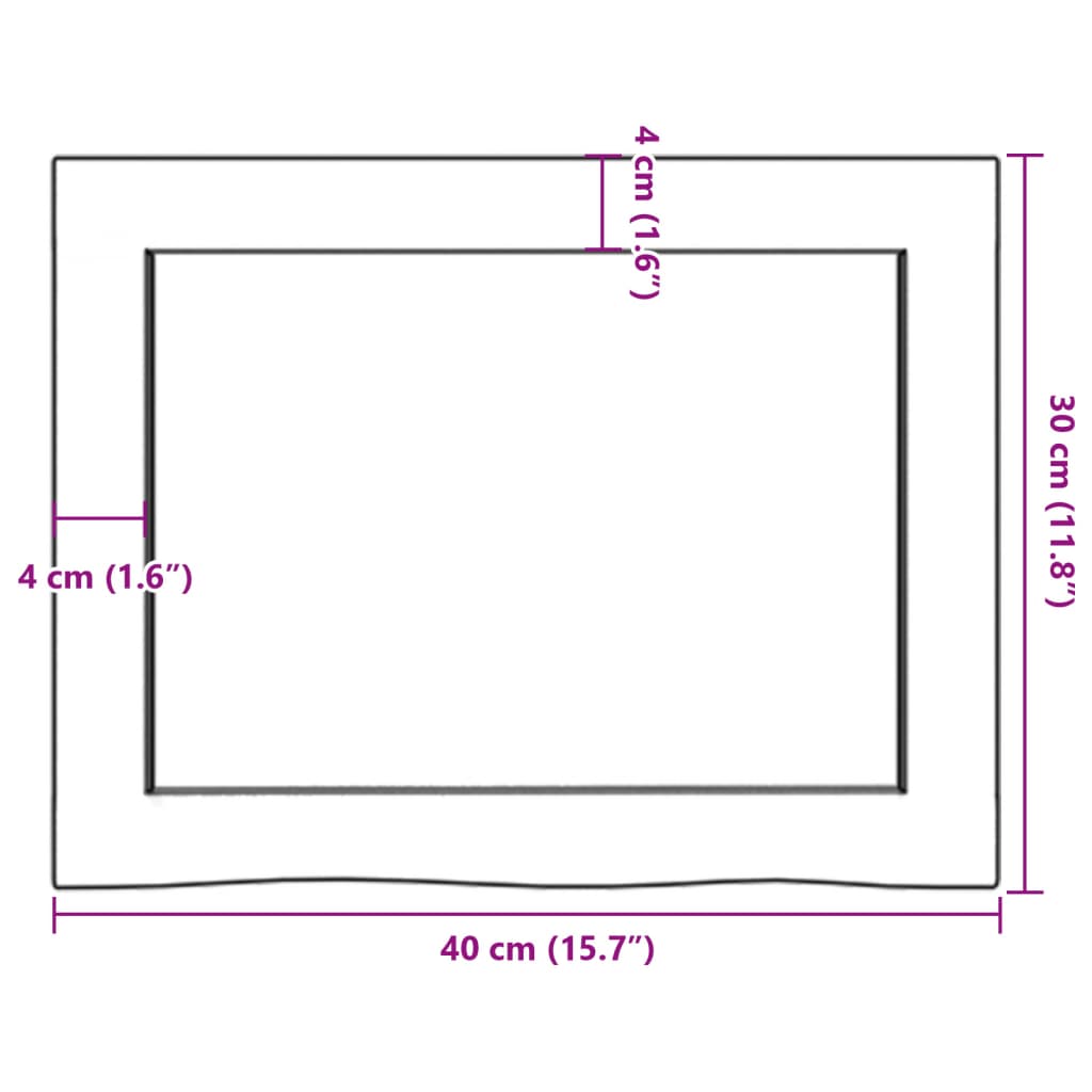 vidaXL Bancada p/ WC 40x30x(2-6) cm madeira maciça tratada castanho