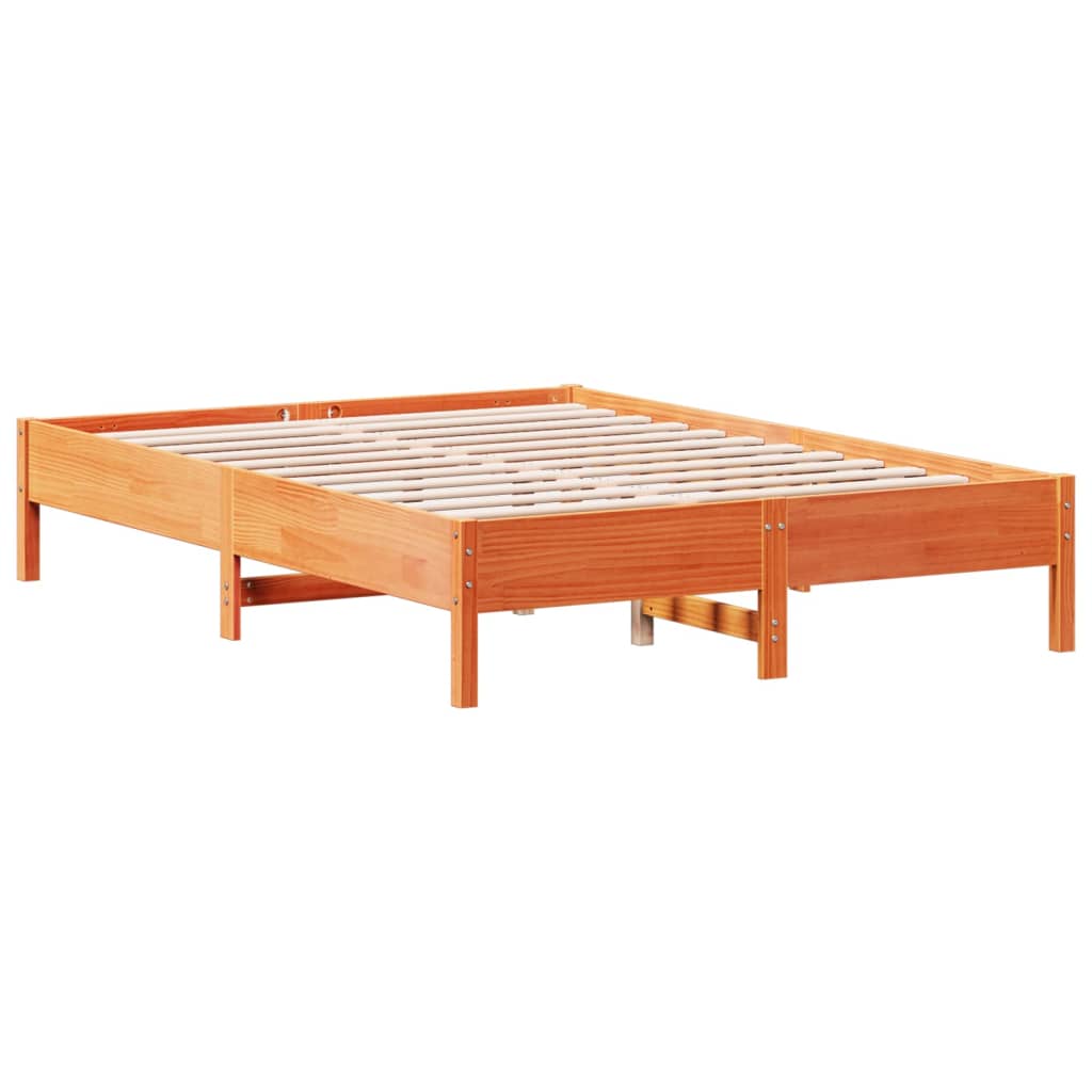 vidaXL Cama sem colchão 120x200 cm madeira pinho maciça castanho-mel