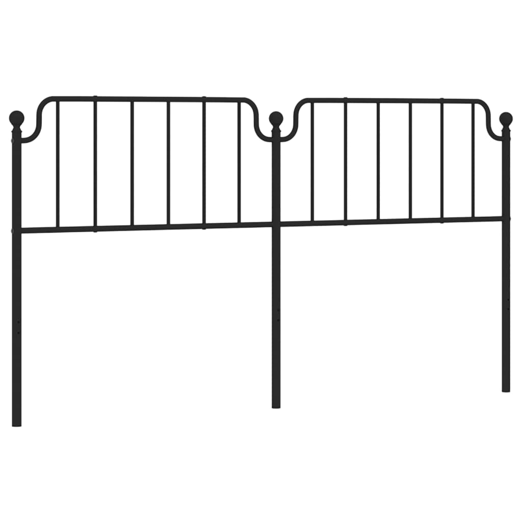 vidaXL Cabeceira de cama 180 cm metal preto