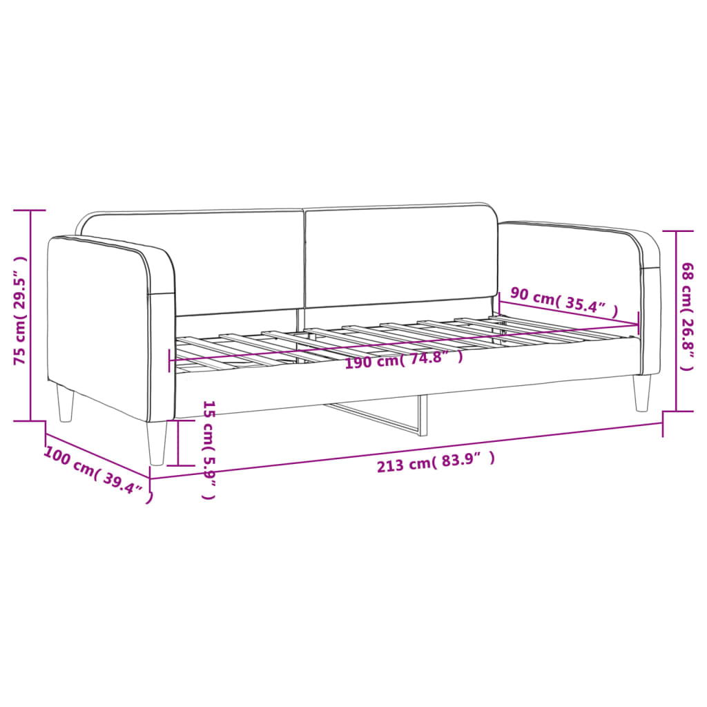 vidaXL Sofá-cama 90x190 cm tecido cinzento-claro