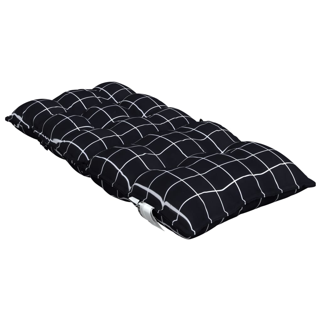 vidaXL Almofadões cadeira encosto baixo 2 pcs oxford xadrez preto