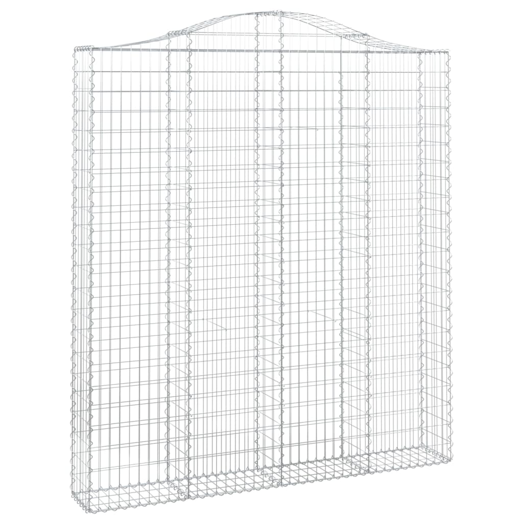 vidaXL Cestos gabião arqueados 2pcs 200x30x220/240cm ferro galvanizado