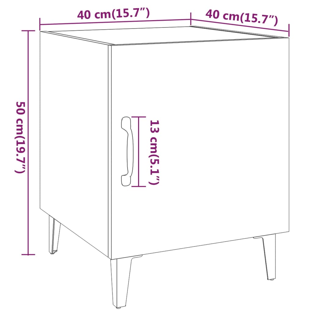 vidaXL Mesa de cabeceira 2 pcs derivados de madeira cinzento sonoma