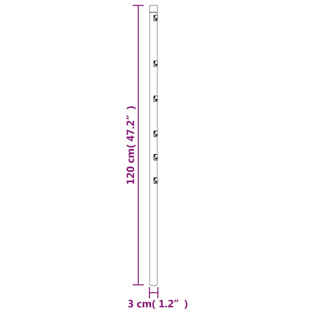 vidaXL Postes de vedação 15 pcs 120 cm aço galvanizado prateado