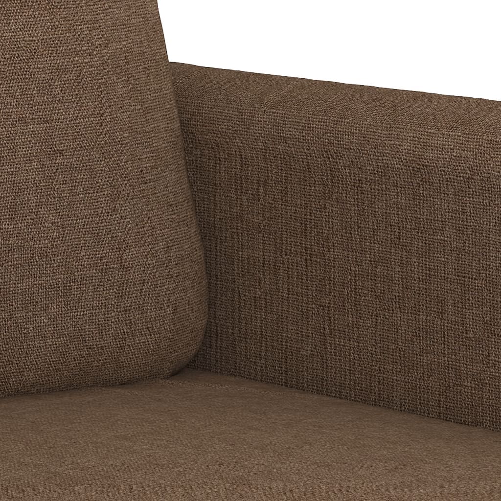 vidaXL 3 pcs conjunto de sofás com almofadas tecido castanho