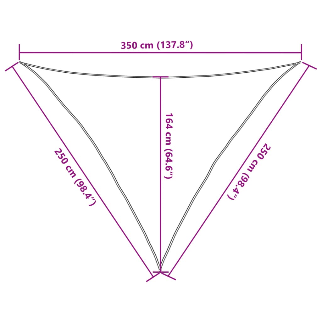 vidaXL Para-sol estilo vela 2,5x2,5x3,5m oxford poliéster cinza-claro