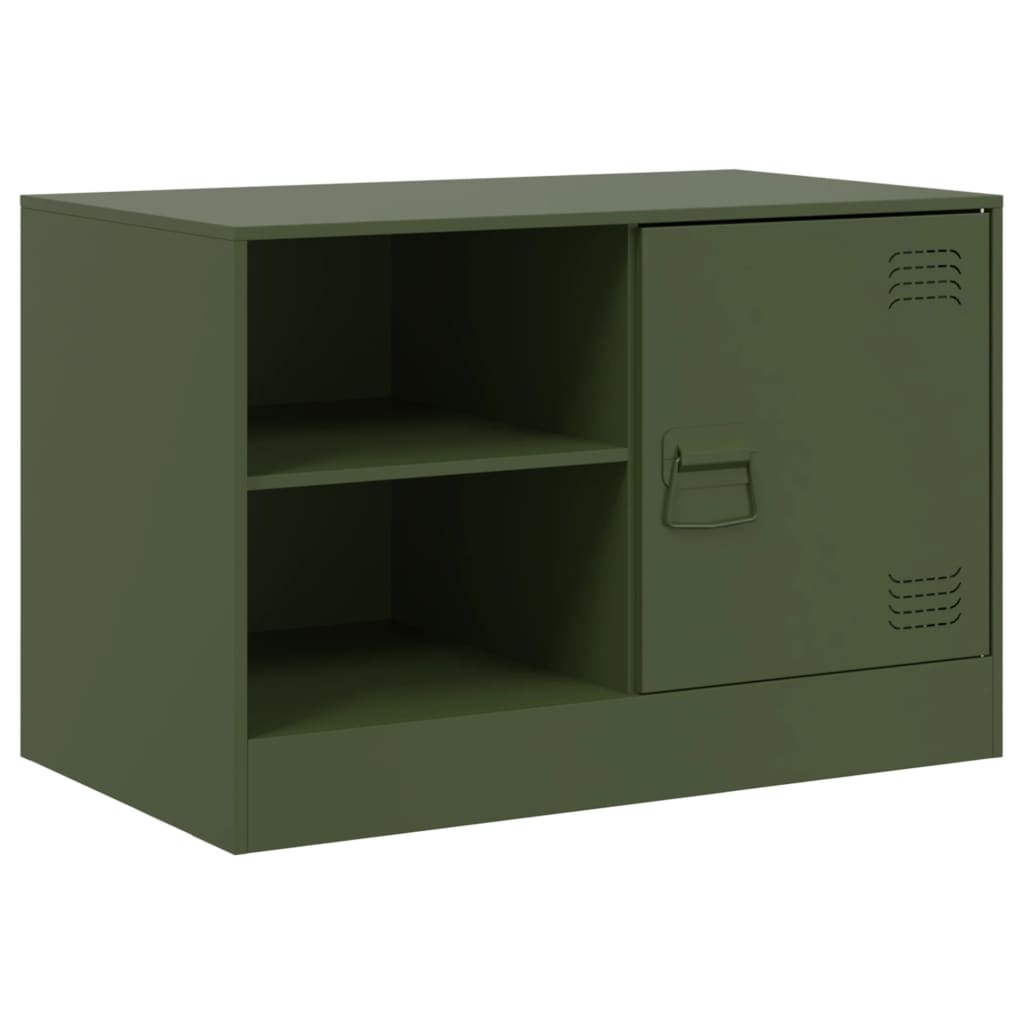 vidaXL Móvel de TV 67x39x44 aço verde azeitona