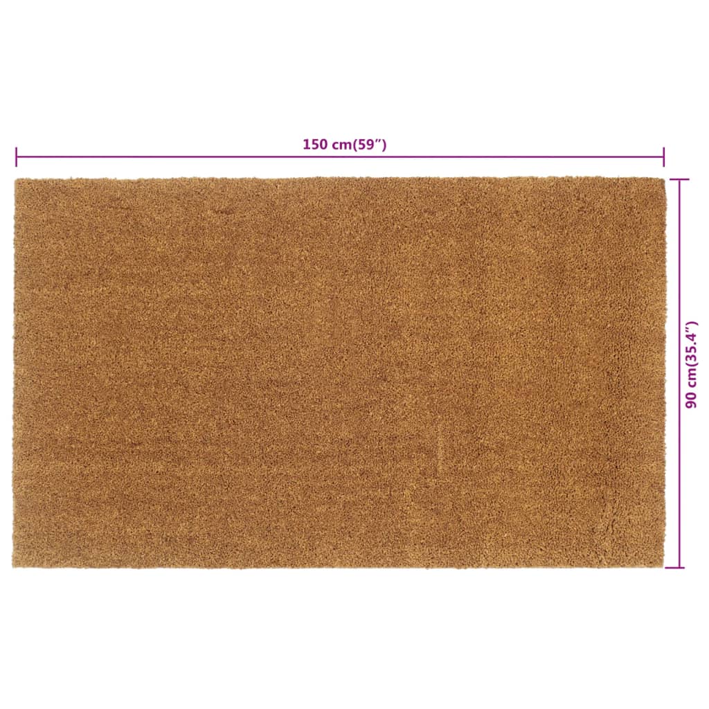 vidaXL Tapete de porta 90x150 cm fibra de coco tufada natural