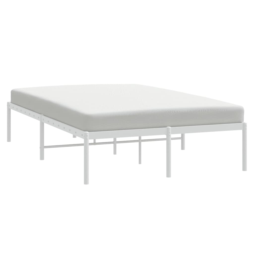 vidaXL Estrutura de cama 135x190 cm metal branco