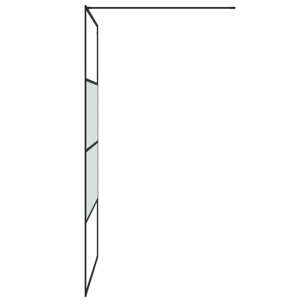 vidaXL Divisória de chuveiro 115x195 cm vidro semiopaco ESG preto