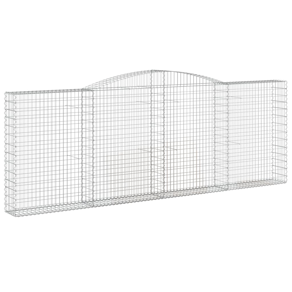 vidaXL Cestos gabião arqueados 8pcs 400x30x140/160cm ferro galvanizado