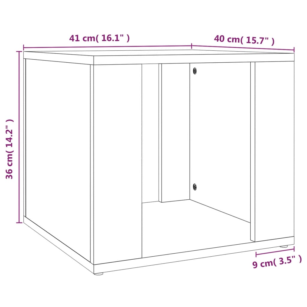 vidaXL Mesa de cabeceira 41x40x36 cm derivados madeira carvalho sonoma