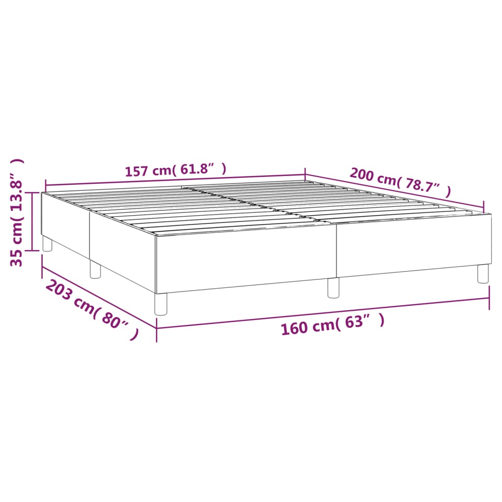 vidaXL Estrutura de cama 160x200 cm tecido cinzento-escuro