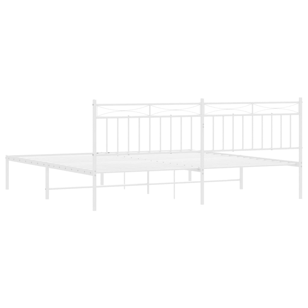 vidaXL Estrutura de cama com cabeceira 200x200 cm metal branco