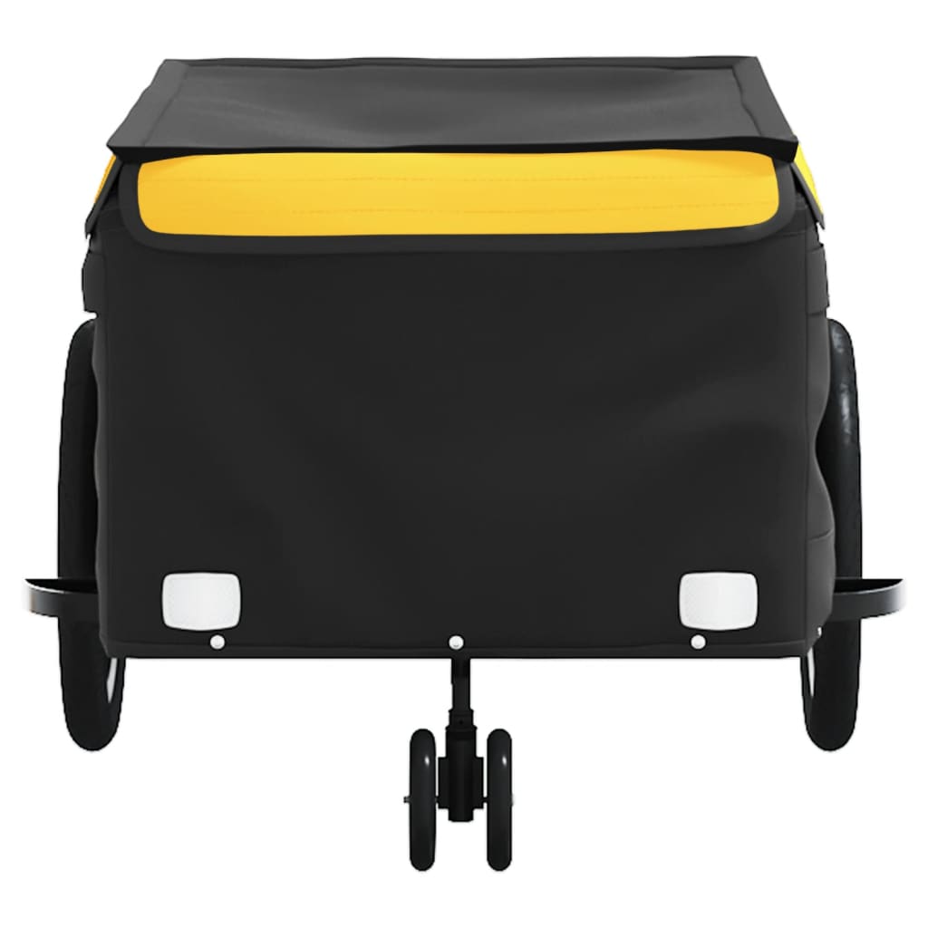 vidaXL Reboque para bicicleta 45 kg ferro preto e amarelo