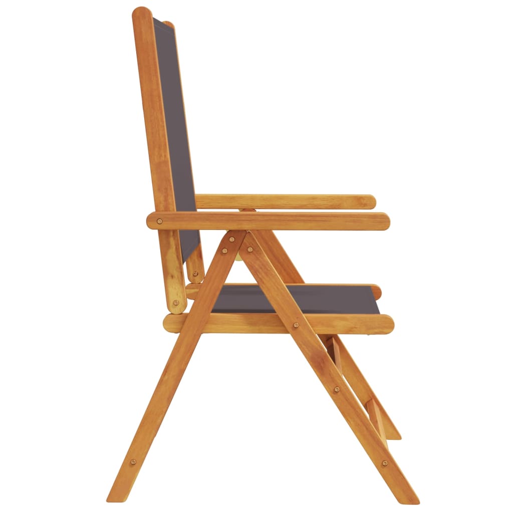 vidaXL Cadeiras jardim reclin. 6 pcs tecido/madeira maciça antracite