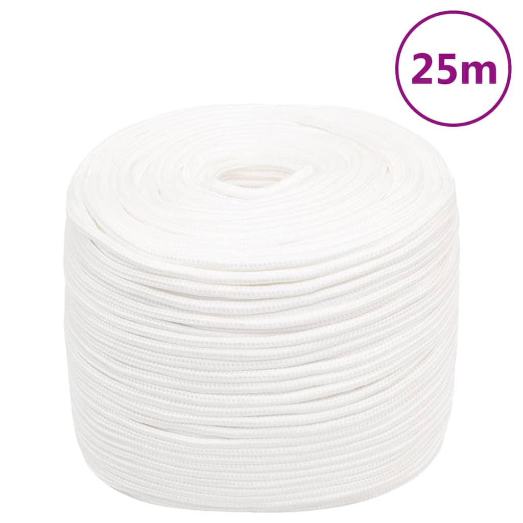 vidaXL Corda de barco 10 mm 25 m polipropileno branco completo