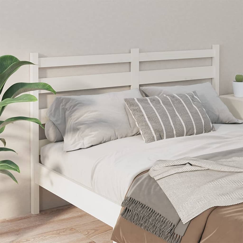 vidaXL Cabeceira de cama 146x4x100 cm pinho maciço branco