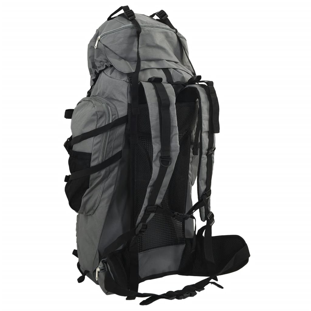 vidaXL Mochila para caminhadas 60 L tecido oxford cinzento